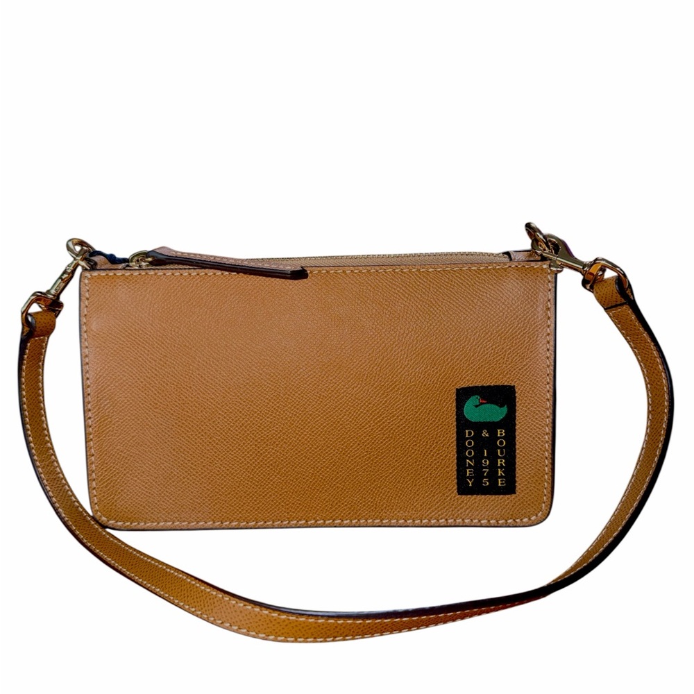 Dooney & Bourke Alpine Demi 20 Caramel Pebble Leather with Duck Logo, NWT